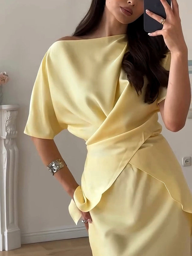 Serena Draped Satin Set