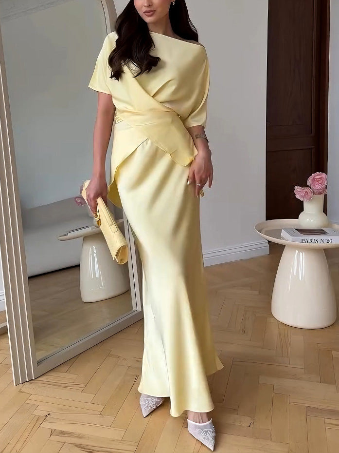Serena Draped Satin Set