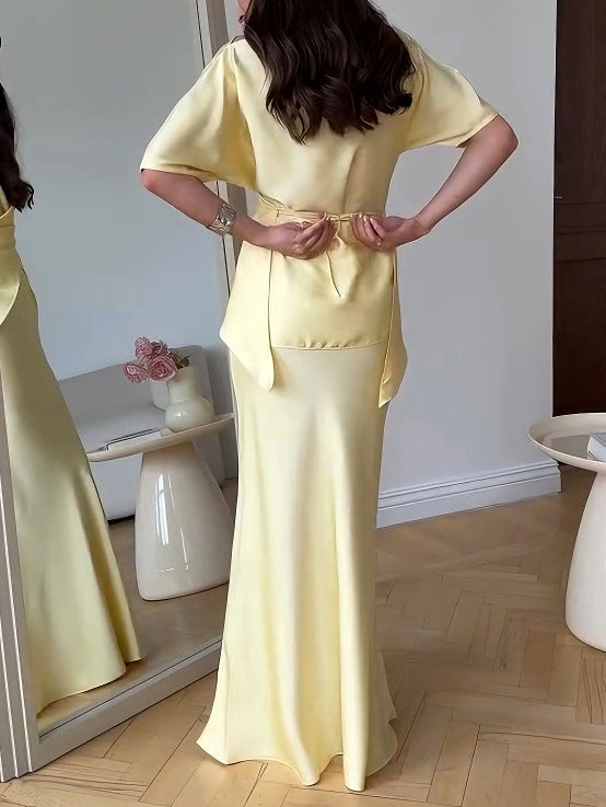 Serena Draped Satin Set