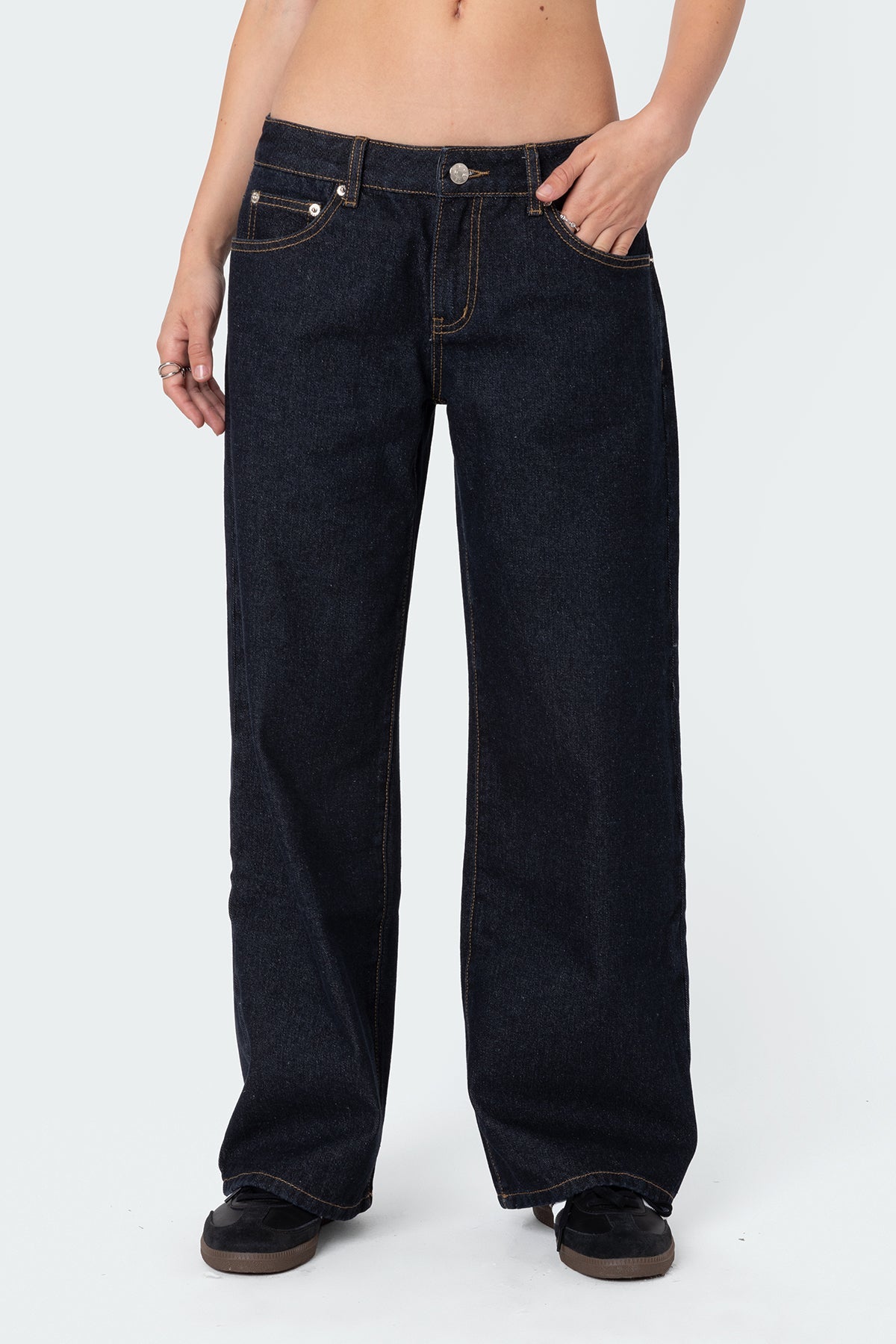 Washed Low Rise Jeans