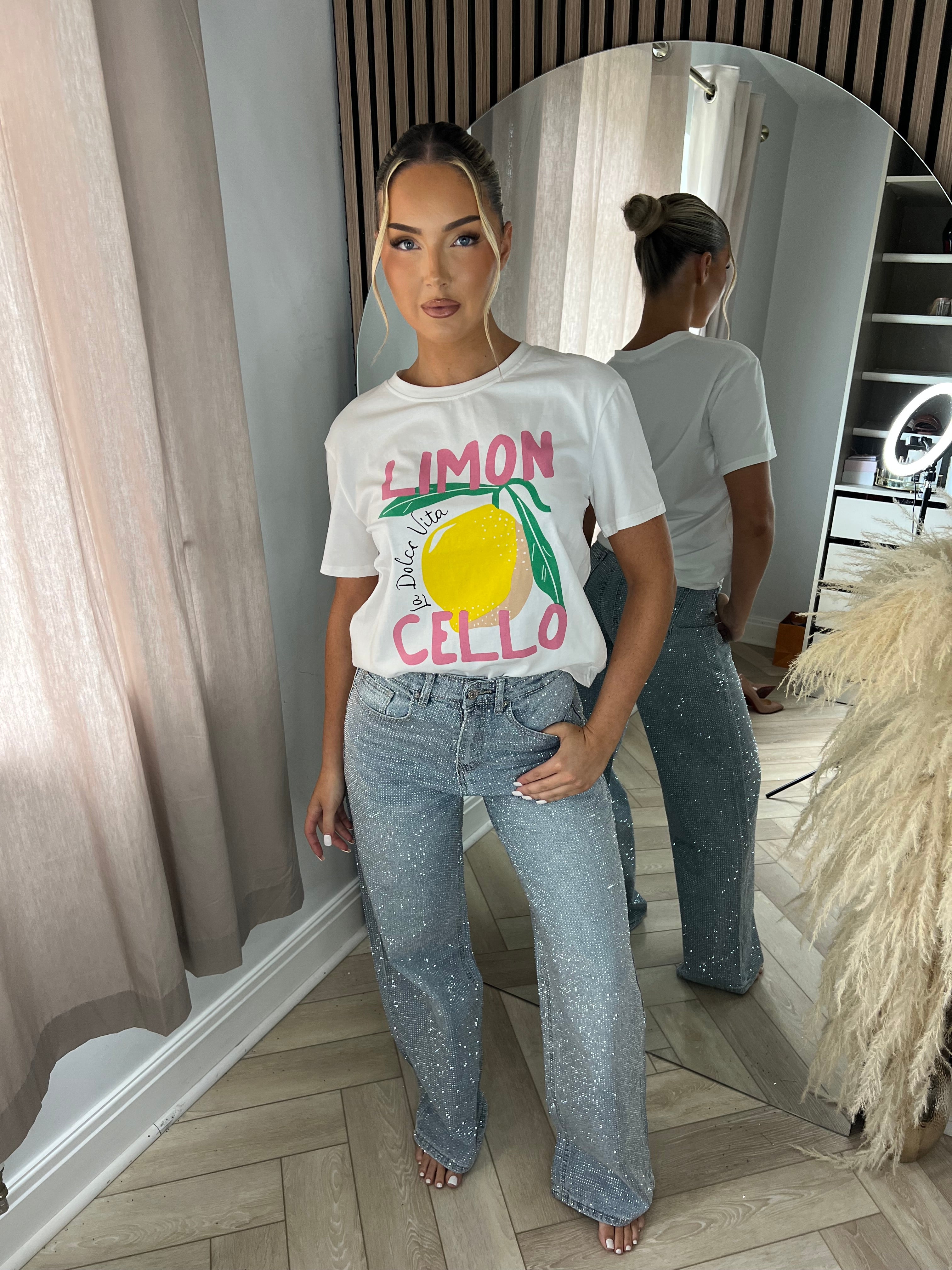 Silver Diamanté Sparkle Jeans