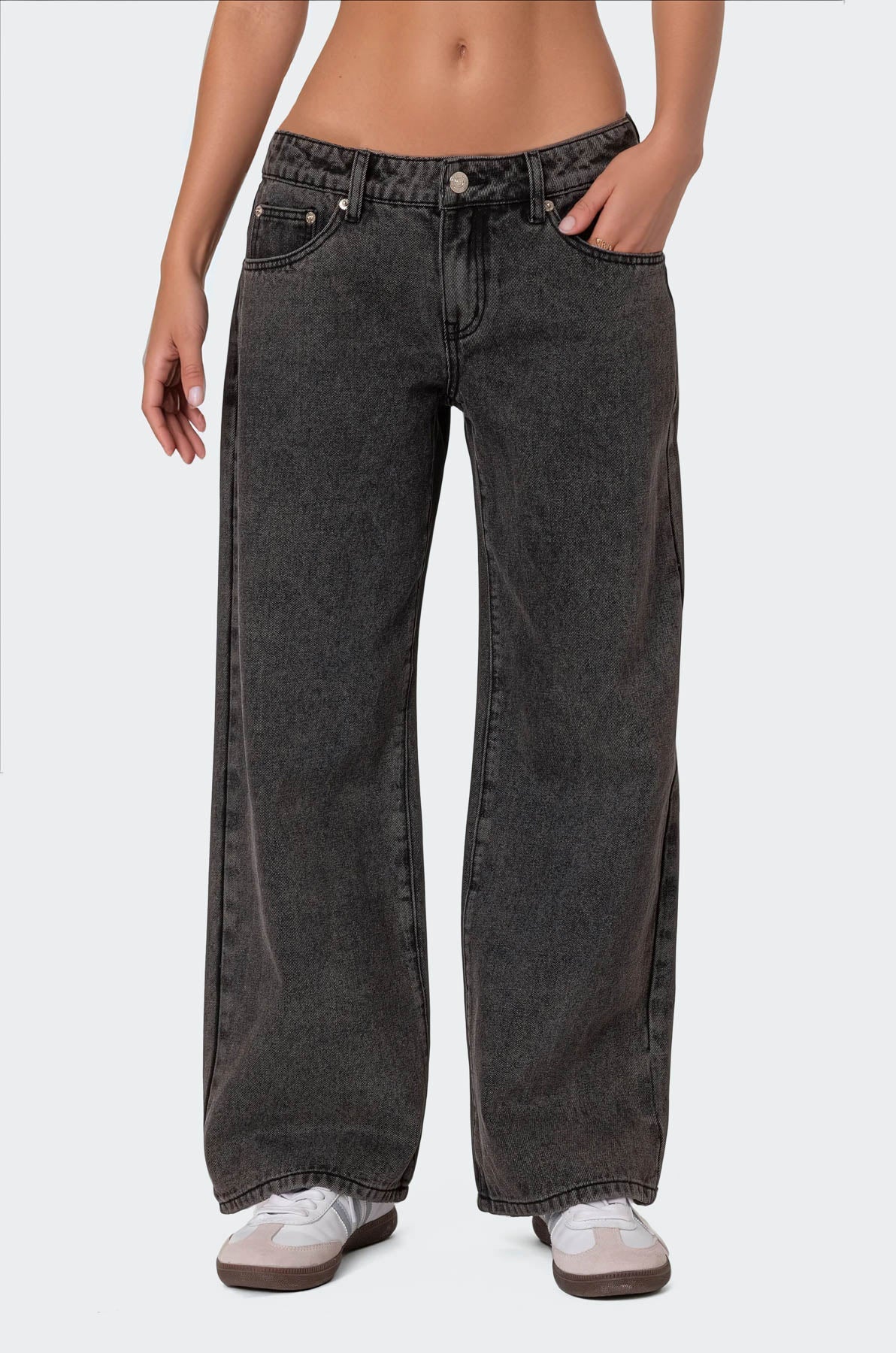 Washed Low Rise Jeans