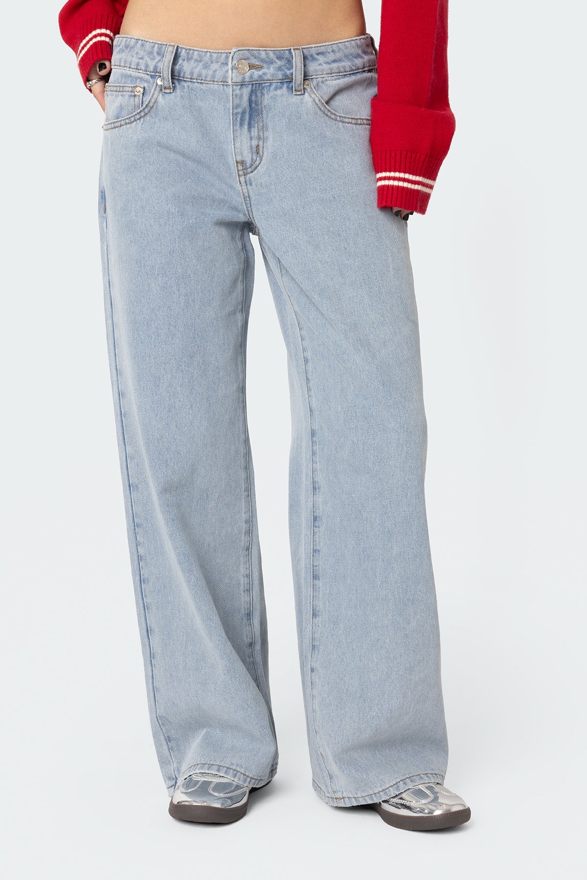 Washed Low Rise Jeans